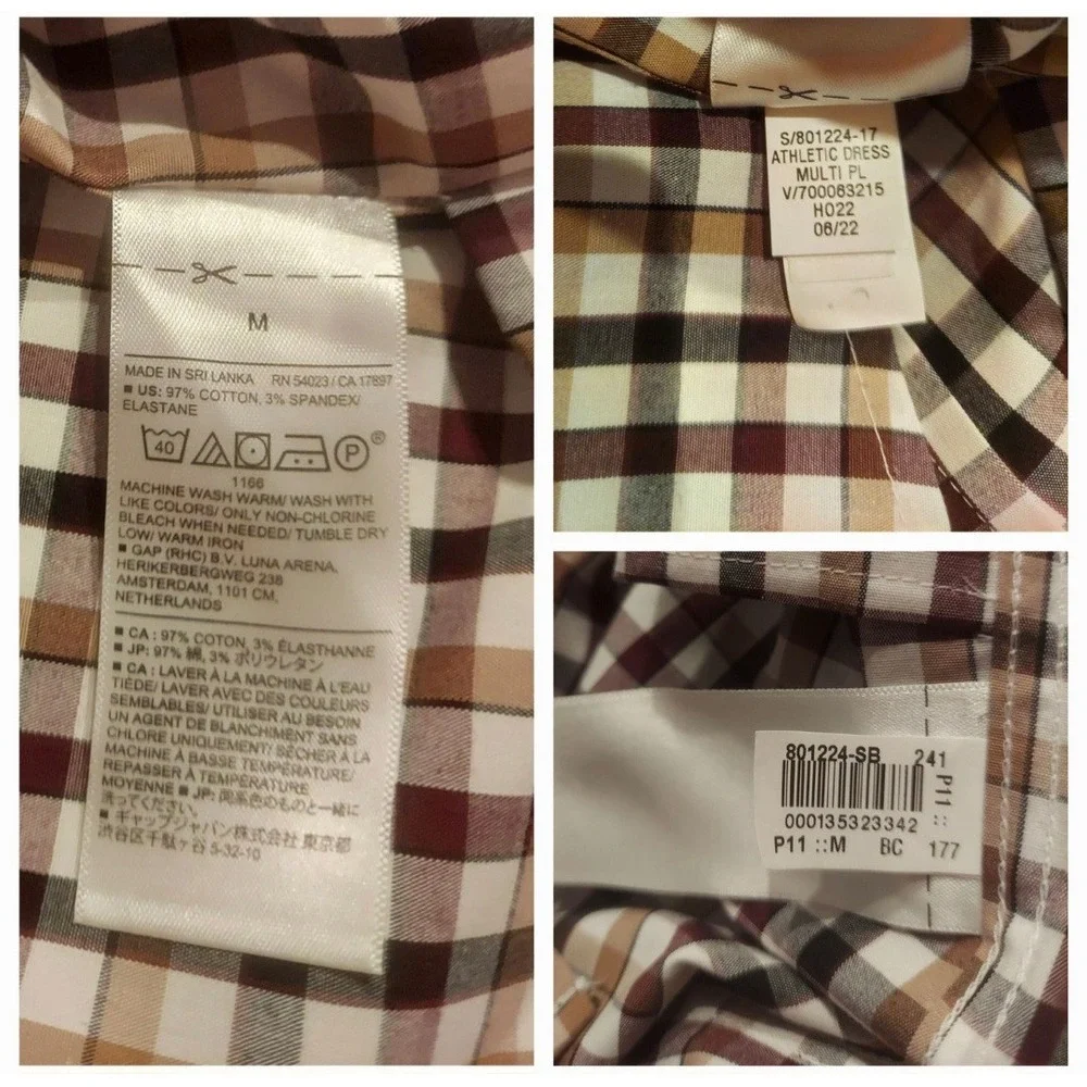 Banana Republic Mens Plaid Athletic Fit LS Dress Shirt Size Medium NWOT